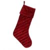 Outlet 19 in. HGTV Home Collection Quilted Velvet Stocking, Red Stockings