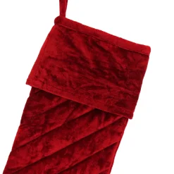 Outlet 19 in. HGTV Home Collection Quilted Velvet Stocking, Red Stockings