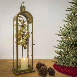 Sale 28 in. HGTV Home Collection Antique Bronze Arched Lantern, Large Decorative Accents