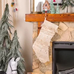 Hot 20 in. HGTV Home Collection Fringe and Sequin Stocking Stockings