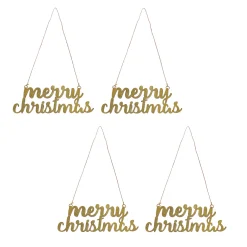 New 9 in. HGTV Home Collection Merry Christmas Metal Ornament Set Tree Ornaments