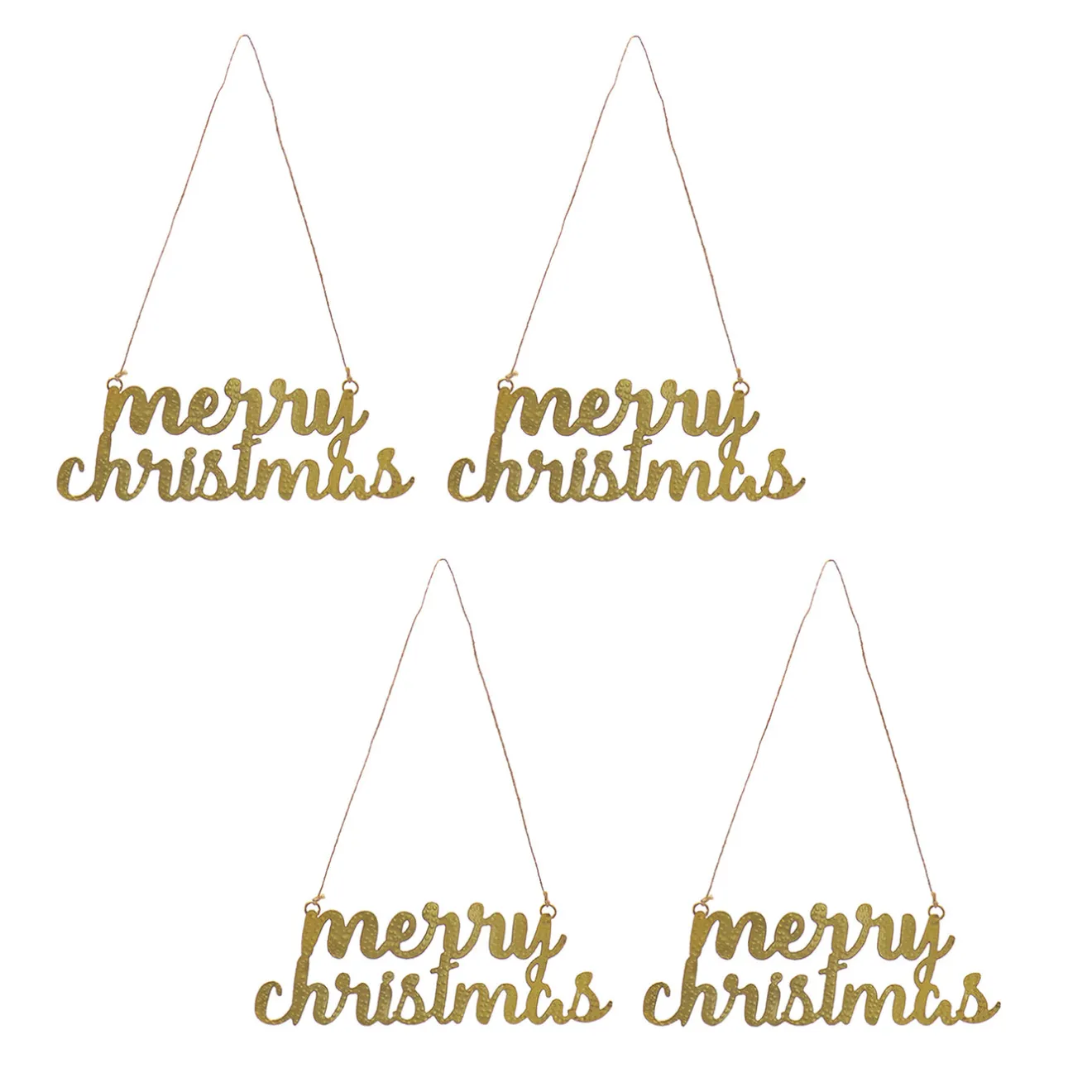 New 9 in. HGTV Home Collection Merry Christmas Metal Ornament Set Tree Ornaments