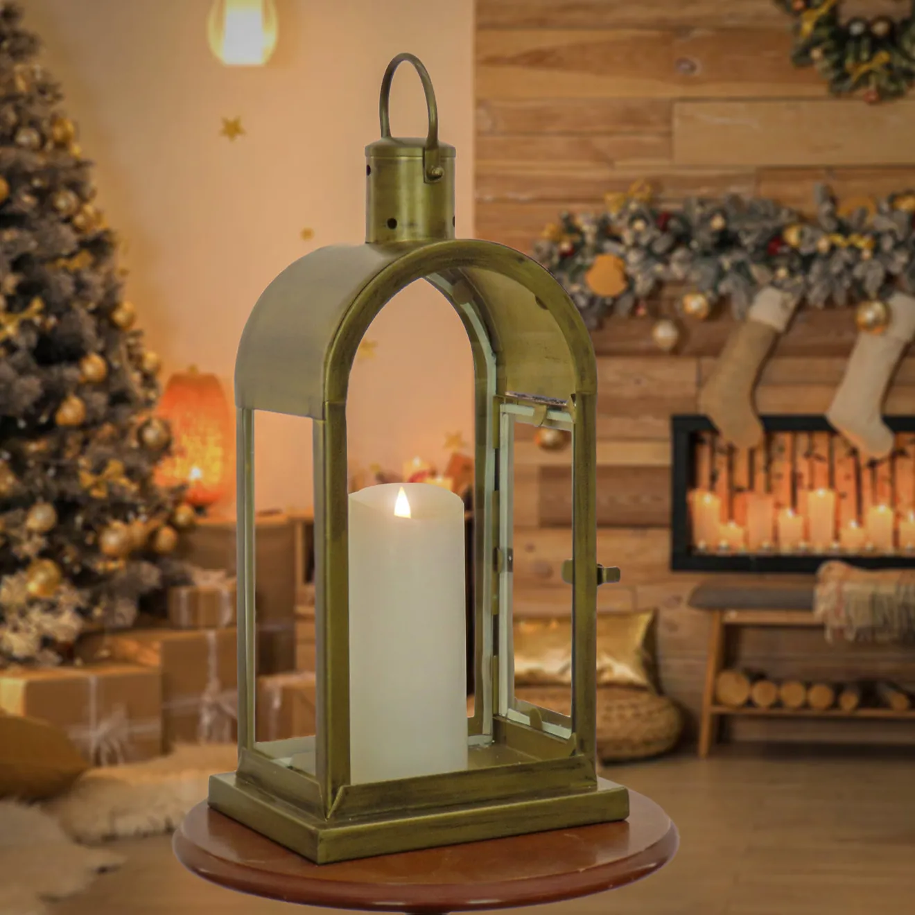 Hot 16 in. HGTV Home Collection Antique Bronze Arched Lantern, Small Decorative Accents