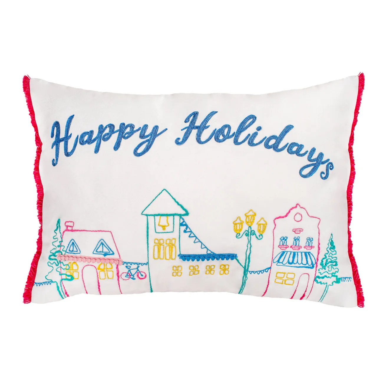Best 20 in. HGTV Home Collection Embroidered Happy Holidays Pillow Pillows & Throws
