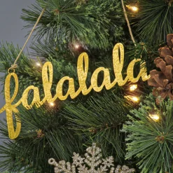 Best 9 in. HGTV Home Collection Falalala Metal Ornament Set Tree Ornaments