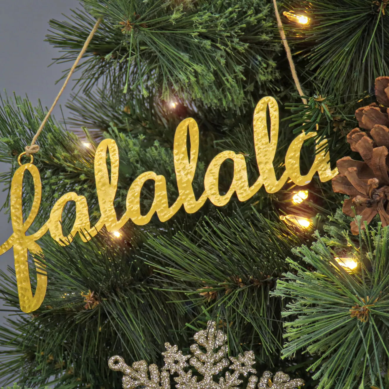 Best 9 in. HGTV Home Collection Falalala Metal Ornament Set Tree Ornaments