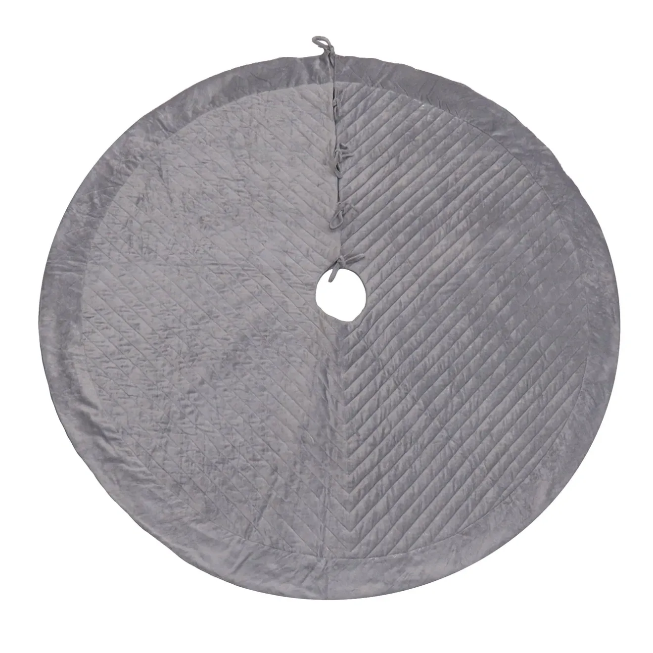 Online 60 in. HGTV Home Collection Quilted Velvet Tree Skirt, Silver Tree Skirts & Collars