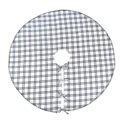 New 48 in. HGTV Home Collection Black White Ric Rac Border Tree Skirt Tree Skirts & Collars
