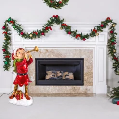 Sale 37 in. Horn Blowing Pixie Elf with Multicolor Lights Decorative Accents