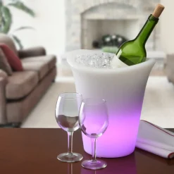 Discount 10 in. Ice Bucket with Color Changing LED Lights Decorative Accents