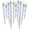 Clearance 16 in. Ice Crystals Icicles with Micro LED Lights, Set of 10 Decorative Accents