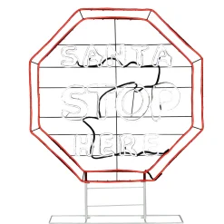 Clearance 44 in. LED Light Strip “Santa Stop Here in. Sign Decorative Accents
