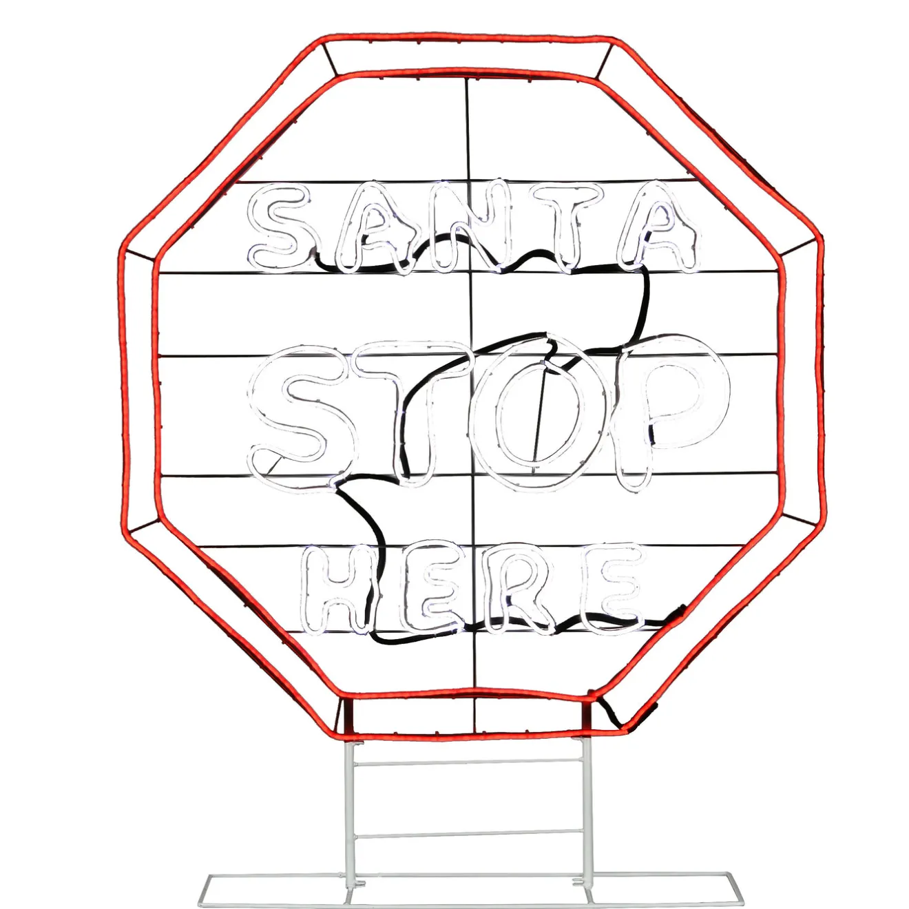Clearance 44 in. LED Light Strip “Santa Stop Here in. Sign Decorative Accents