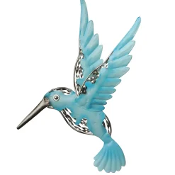 Sale 14 in. Majestic Blue Bird Metal Wall Decoration Outdoor Decor