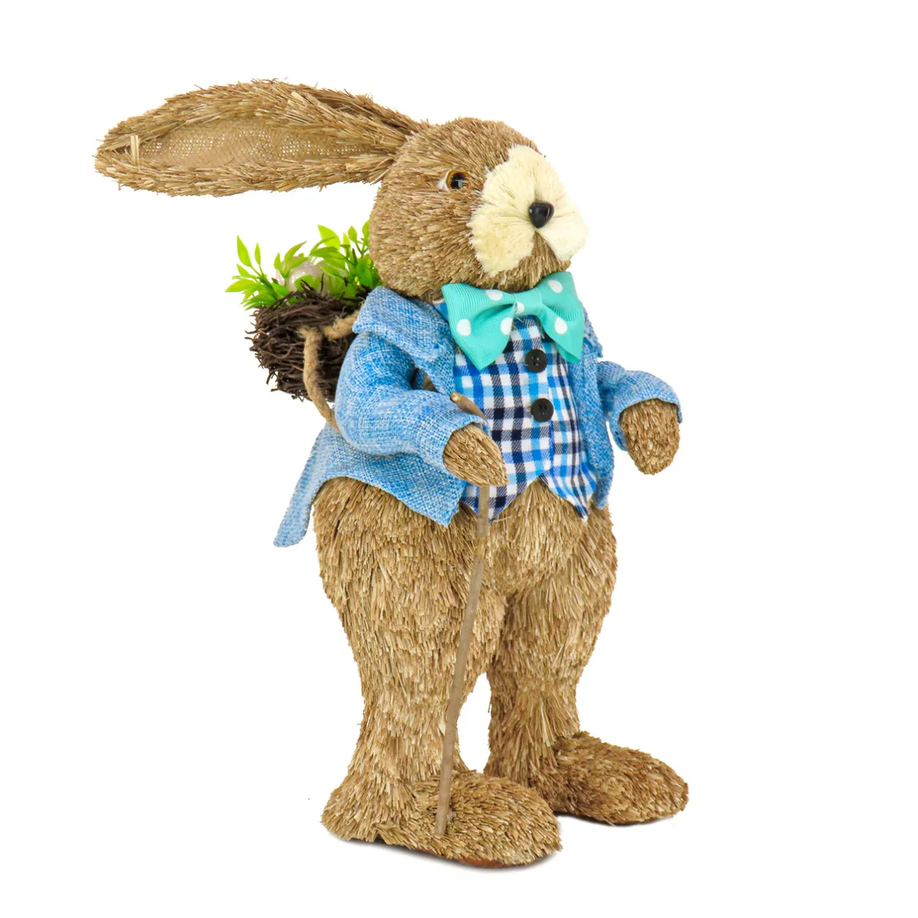 Outlet 10 in. Male Bunny in Blue Coat Table Decoration Table Decorations