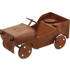 Online 14 in. Metal Car Lawn Ornament and Candleholder Decorative Accents