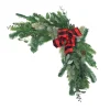Best 24 in. Mixed Pine and Bow Christmas Corner Swags Swags