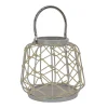 10 in. Modern Design and Finish Glacier Gray Outdoor Lantern Candleholder Outdoor Lighting