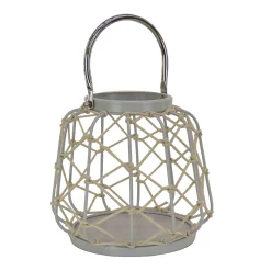 10 in. Modern Design and Finish Glacier Gray Outdoor Lantern Candleholder Outdoor Lighting