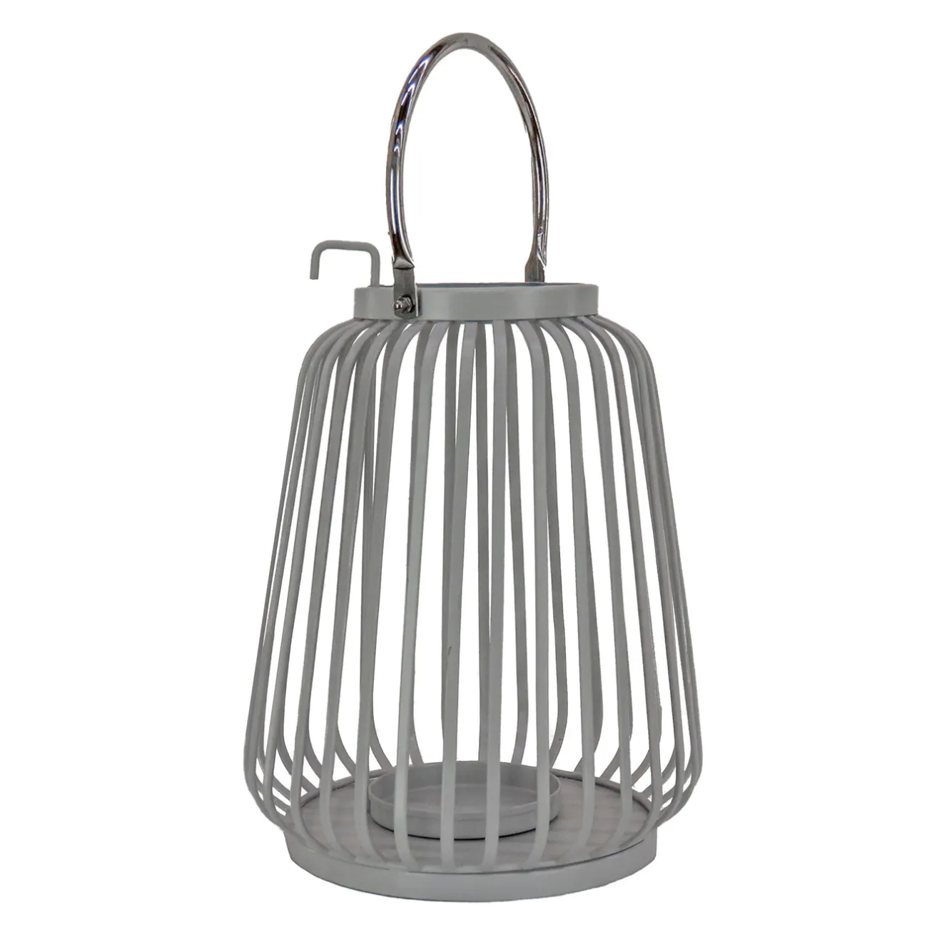 Best 13 in. Modern Design and Finish Glacier Gray Outdoor Lantern Candleholder Outdoor Lighting
