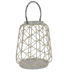 Discount 12 in. Modern Design and Finish Glacier Gray Outdoor Lantern Candleholder Outdoor Lighting