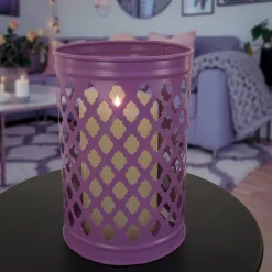 Clearance 12 in. Modern Design and Finish Dusty Lavender Outdoor Lantern Candleholder Outdoor Lighting