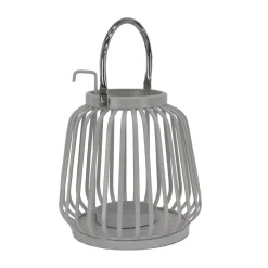 Discount 11 in. Modern Design and Finish Glacier Gray Outdoor Lantern Candleholder Outdoor Lighting