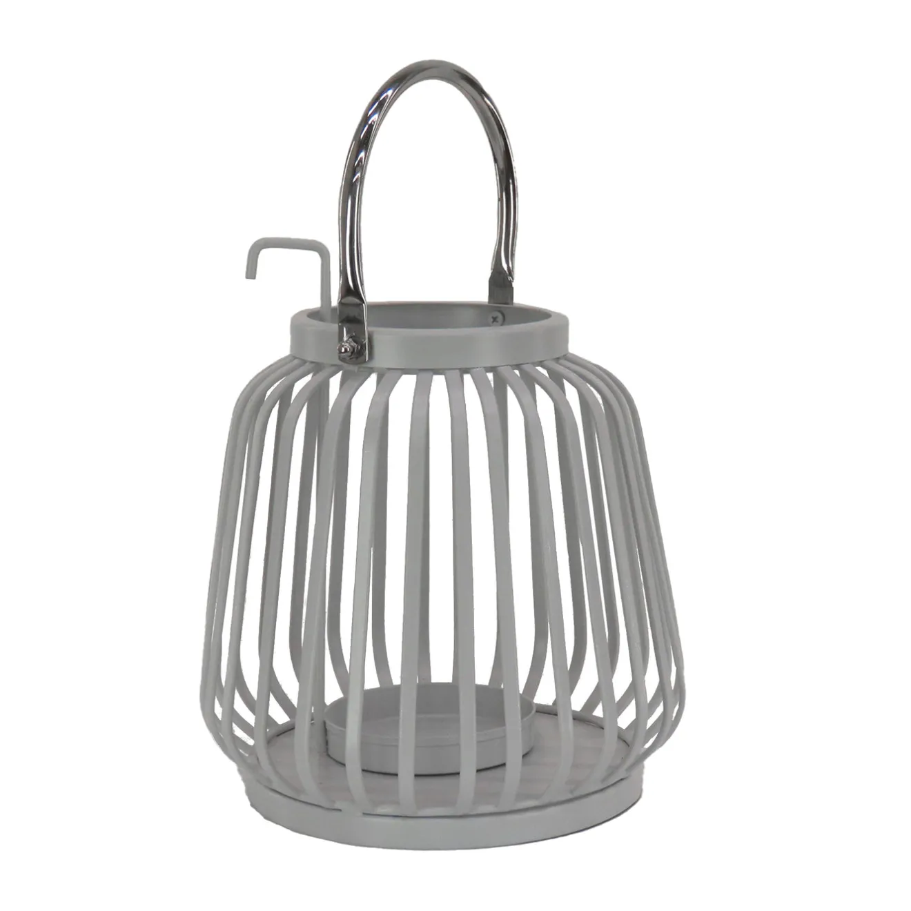 Discount 11 in. Modern Design and Finish Glacier Gray Outdoor Lantern Candleholder Outdoor Lighting