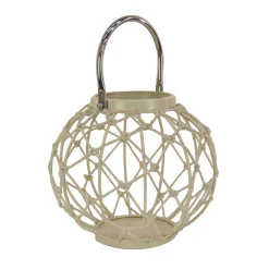 Sale 9 in. Modern Design and Finish Bleached Sand Outdoor Lantern Candleholder Outdoor Lighting