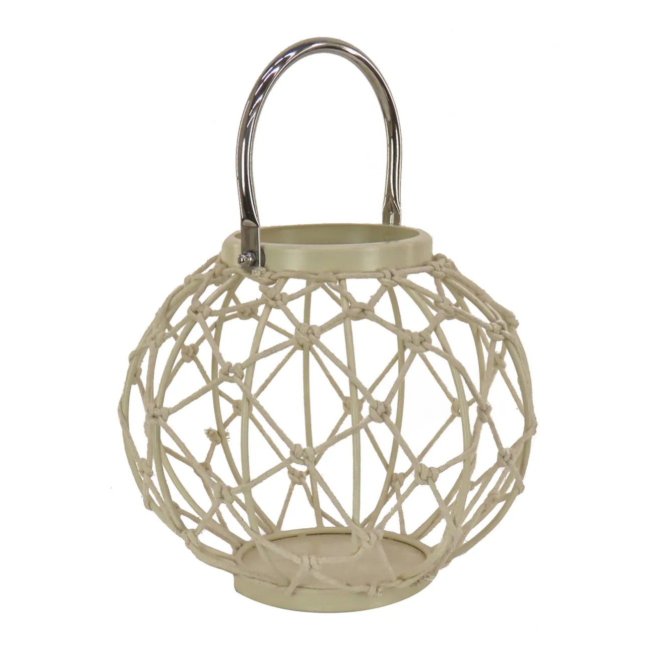 Sale 9 in. Modern Design and Finish Bleached Sand Outdoor Lantern Candleholder Outdoor Lighting