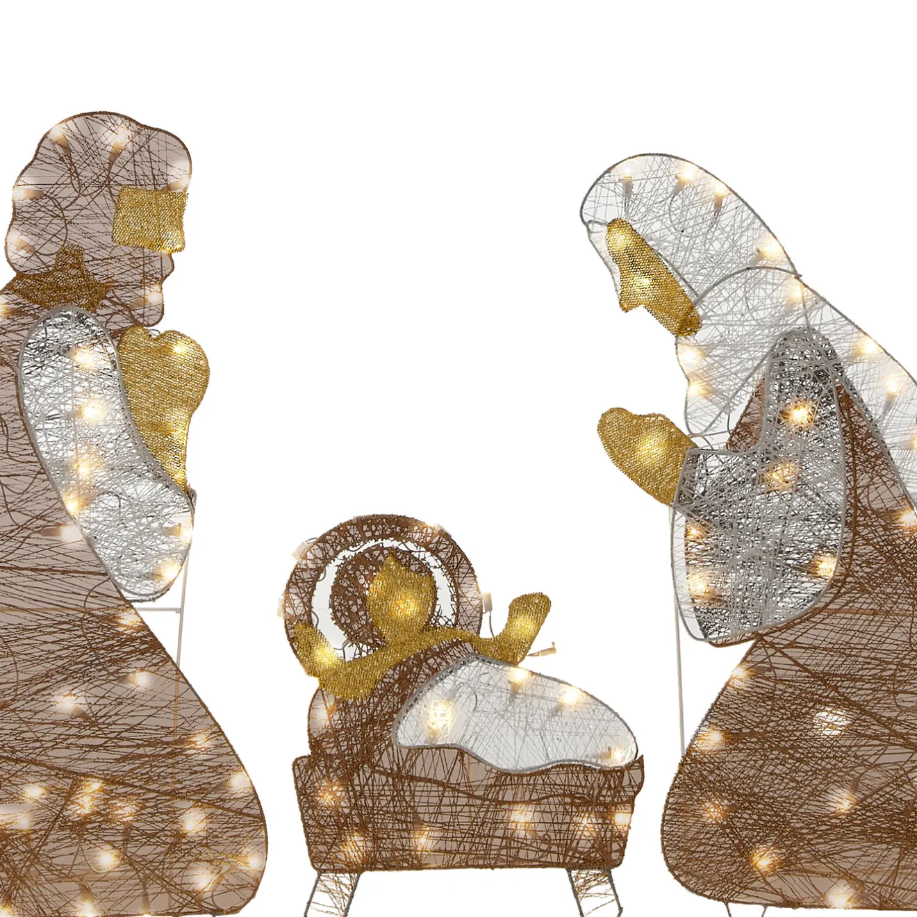 Sale 72 in. Nativity Scene with White LED Lights Yard Decorations