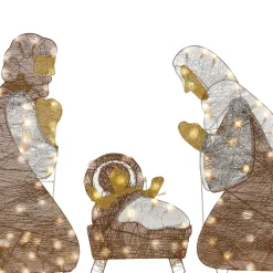 Sale 72 in. Nativity Scene with White LED Lights Yard Decorations