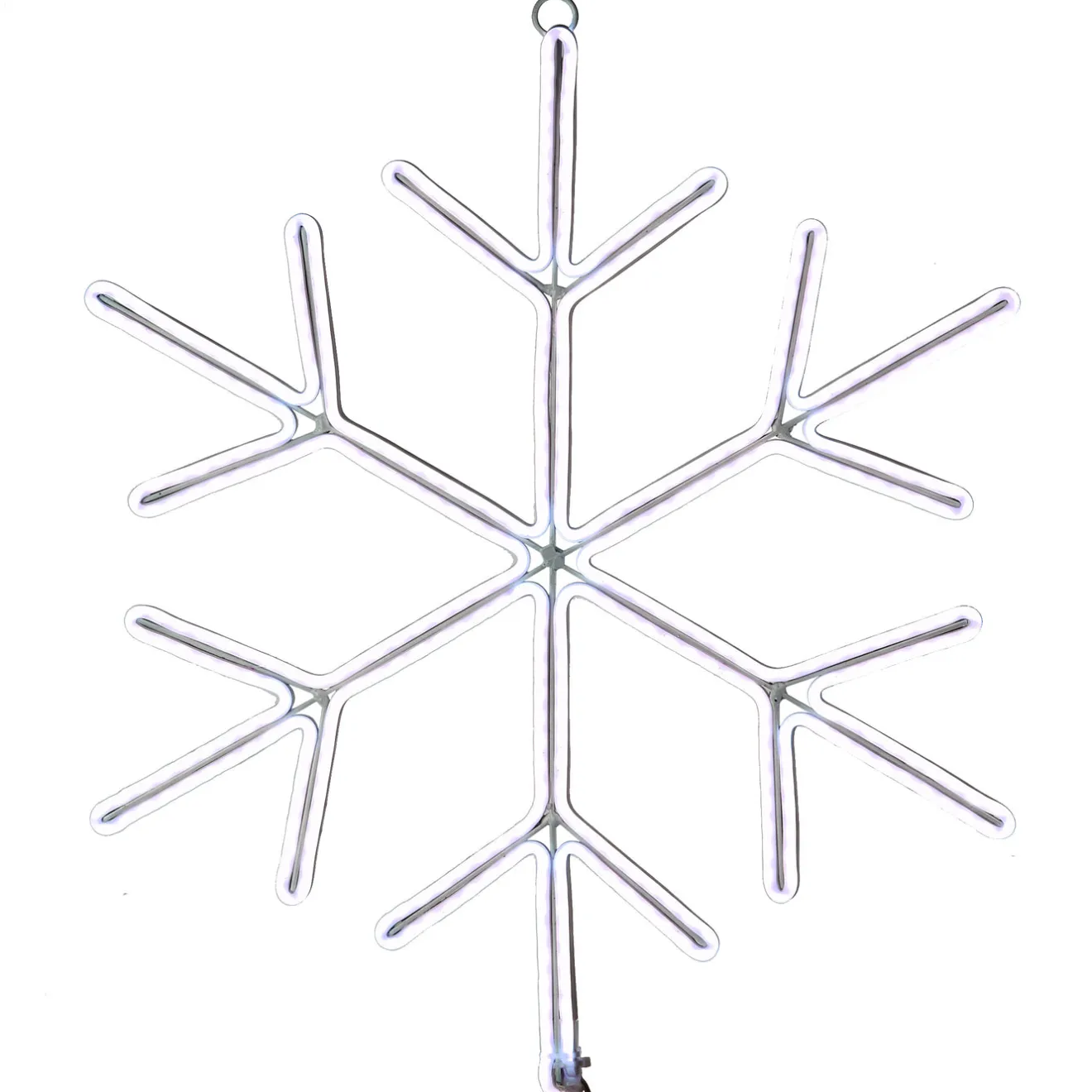 Sale 16 in. Neon Styled Snow Flake Decoration with White LED Lights Decorative Accents
