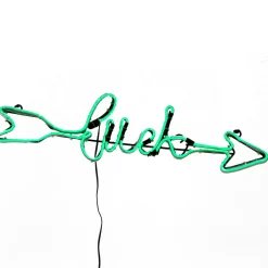New 20 in. Patrick's Day 2D Green Neon St "Luck" Sign Decoration with Lights St. Patrick's Day