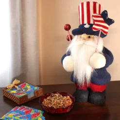 Best 18 in. Patriotic Gnome Decoration in Red, White and Blue Attire Decorations