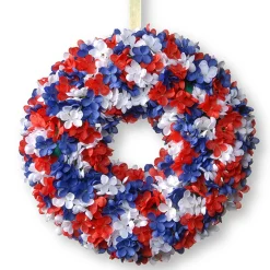New 14 in. Patriotic Hydrangea Wreath Wreaths