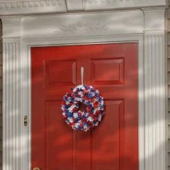New 14 in. Patriotic Hydrangea Wreath Wreaths