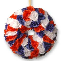 Online 14 in. Patriotic Rose Wreath Wreaths