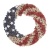 New 19 in. Patriotic Wreath with Red White and Blue Berry Clusters White Stars Wreaths