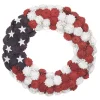 Best 8 in. Patriotic Wreath with Red White and Blue Pine Cones White Stars Wreaths