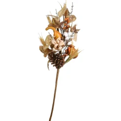 Outlet 28 in. 2-Piece Fall Bouquet, Decorated with Gourds, Berry Clusters, Pine Cones, Assorted Leaves Fall Decorations