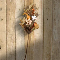 Outlet 28 in. 2-Piece Fall Bouquet, Decorated with Gourds, Berry Clusters, Pine Cones, Assorted Leaves Fall Decorations