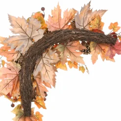 New 30 in. 2-Piece Fall Door Corners with Maple Leaves, Pine Cones, Pomegranates, Berry Clusters Fall Decorations