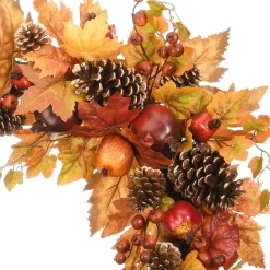 New 30 in. 2-Piece Fall Door Corners with Maple Leaves, Pine Cones, Pomegranates, Berry Clusters Fall Decorations