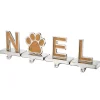 Sale 5 in. 4-Piece Gold Sparkle NOEL Christmas Stocking Holders, Gold and Silver with Paw Print Decorative Accents