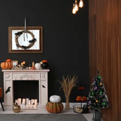 12 in. 30-Piece Halloween Orange, Green, Purple Globe Shape Ornament Set Indoor Decorations