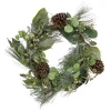 Outlet 24 in. Pine Berry Cone Plastic Wreath Unlit Christmas Wreaths|21-24 Inch Christmas Wreaths