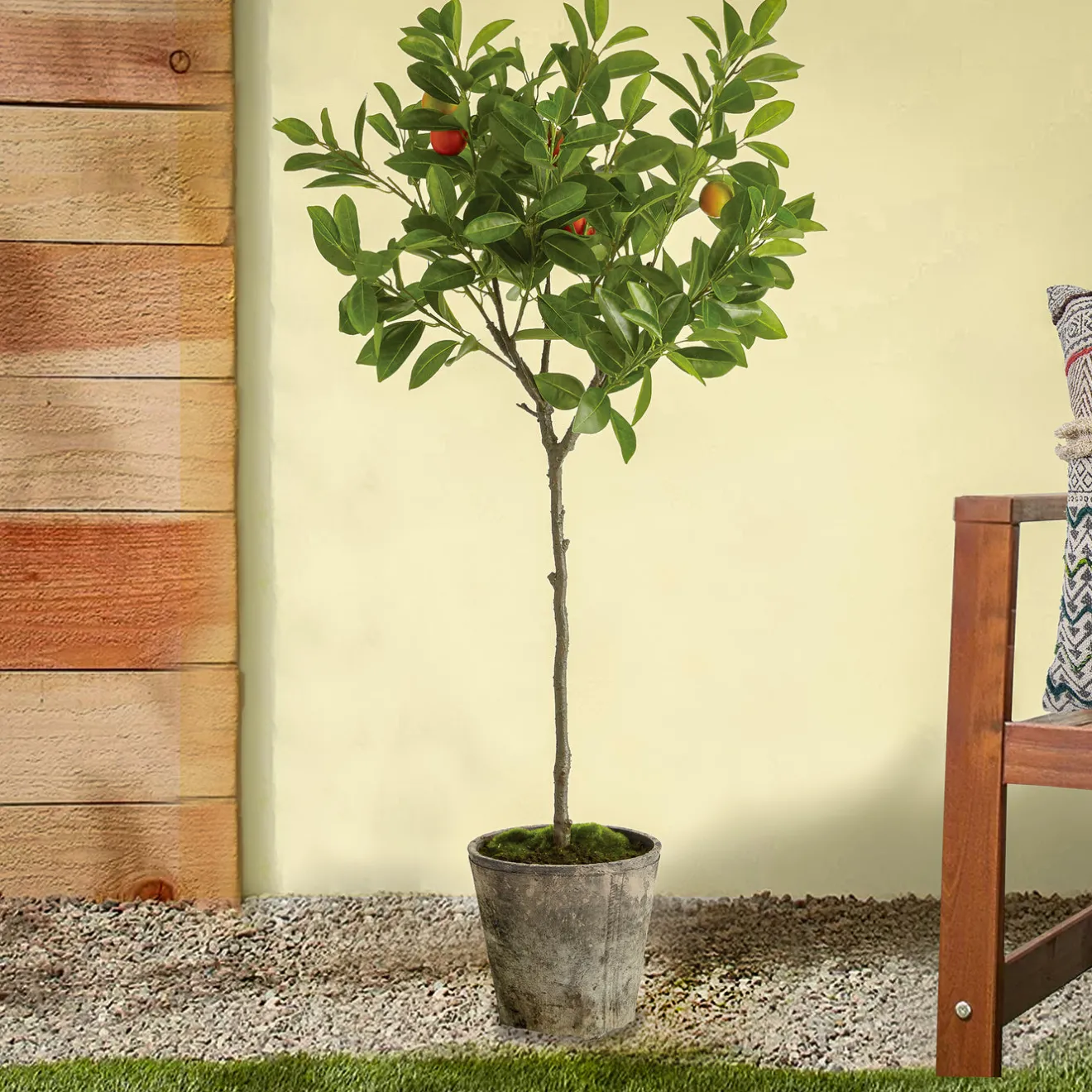 Outlet 41 in. Potted Orange Topiary Tree Topiaries & Shrubs