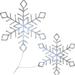 Clearance 24 in. Pre Lit Diamond Tip Snowflake Decorationvwith Cool White LED Lights Decorative Accents