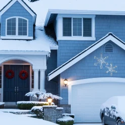 Clearance 24 in. Pre Lit Diamond Tip Snowflake Decorationvwith Cool White LED Lights Decorative Accents